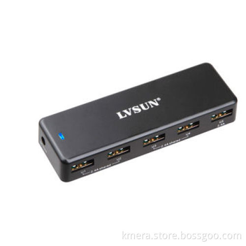 36W Portable Mobile Phone Charger w/5 Independent USB Ports/Charge 5 iPhone or 3 iPad SimultaneousNew
